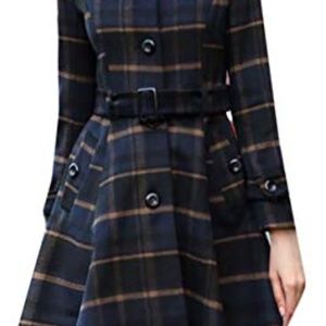 Xswsy XG Women's Winter Classic Plaid Woolen Thick
